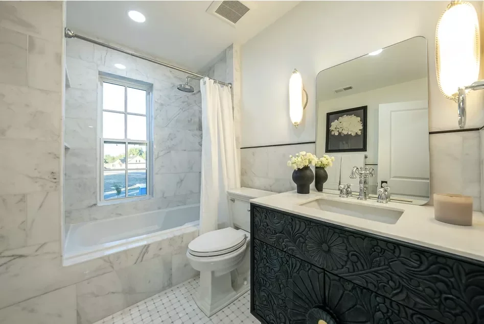 30 Stunning Corner Shower Designs to Elevate Your Bathroom 10 Marble Tiled Corner Shower