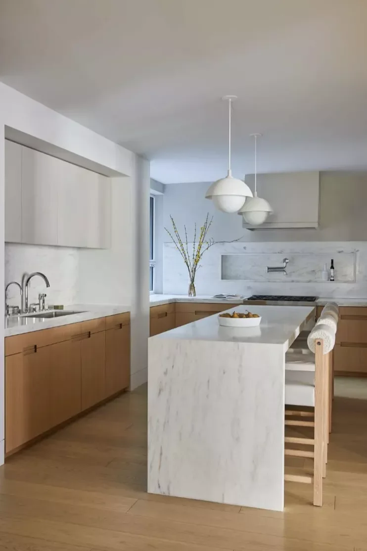 Marble With Lower Wooden Cabinetry