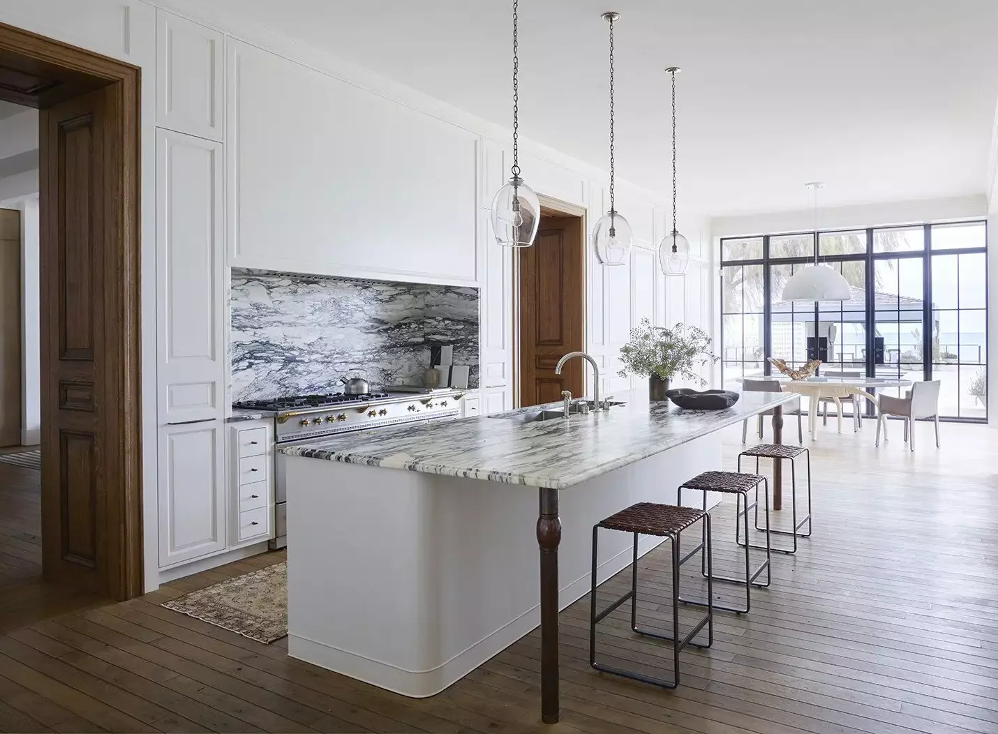 59 Timeless White Kitchen Design Ideas That Never Go Out of Style Marble and Wood Accents