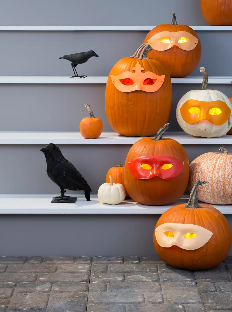 18 Fun Pumpkin-Carving Projects Perfect for Your Kids 4 Masquerade Pumpkins