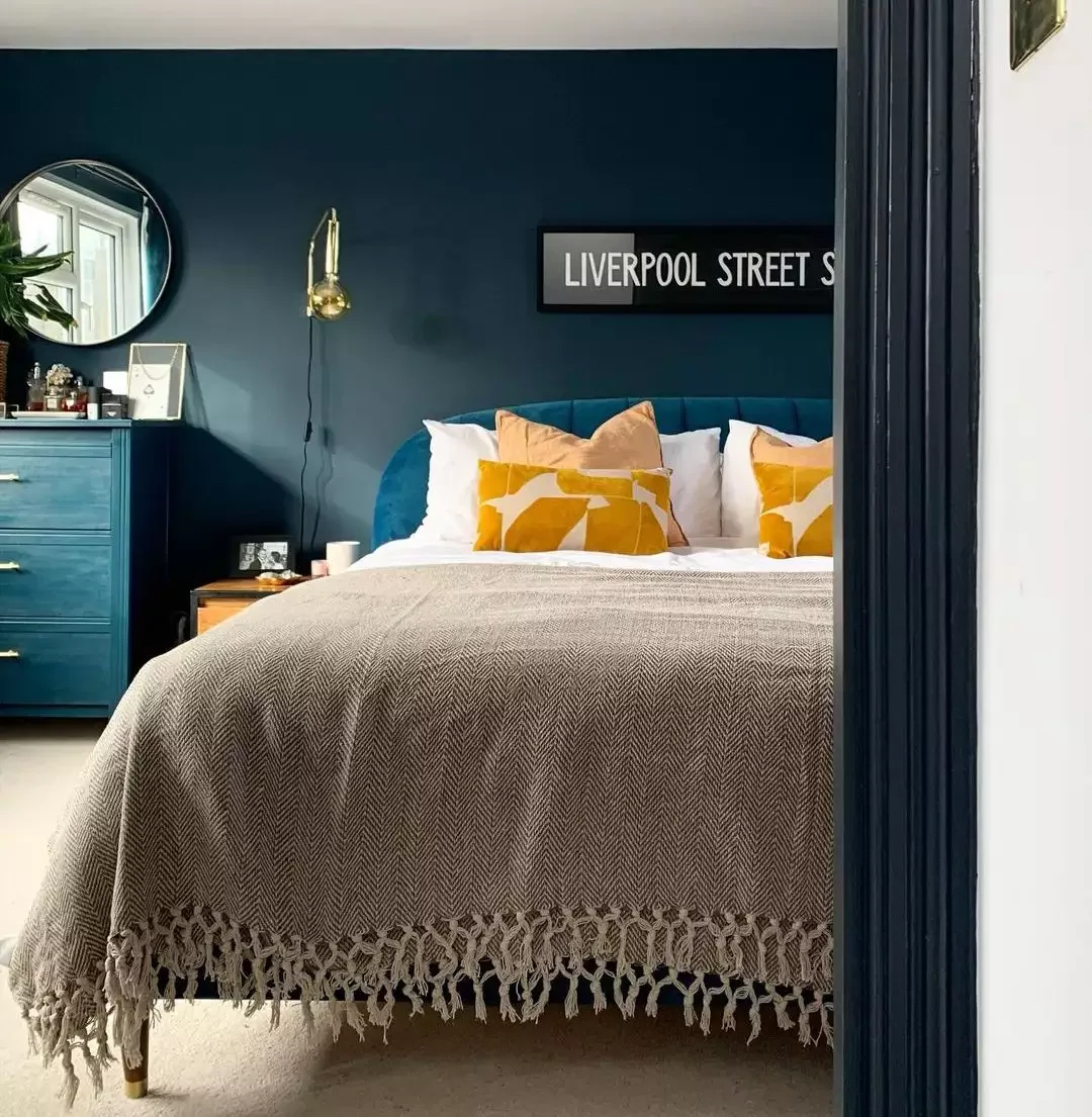 25 Stunning Navy Blue Bedroom Ideas That Will Transform Your Space 17 Match Your Furniture to Your Walls