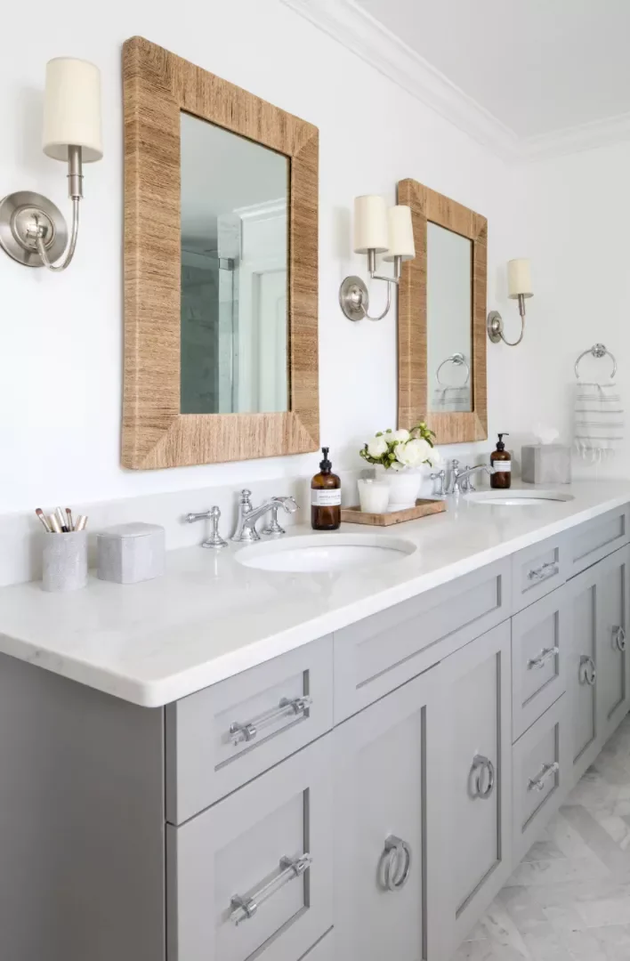 74 Amazing Bathroom Decorating Ideas That Will Transform Your Space 68 Matching Jute Mirrors