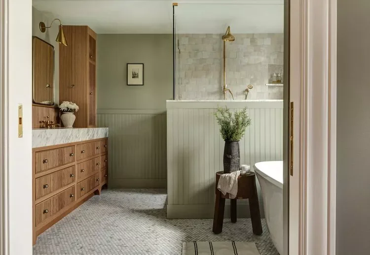 30 Stunning Bathroom Wainscoting Ideas That Transform Any Space 18 Matching Shower Wall