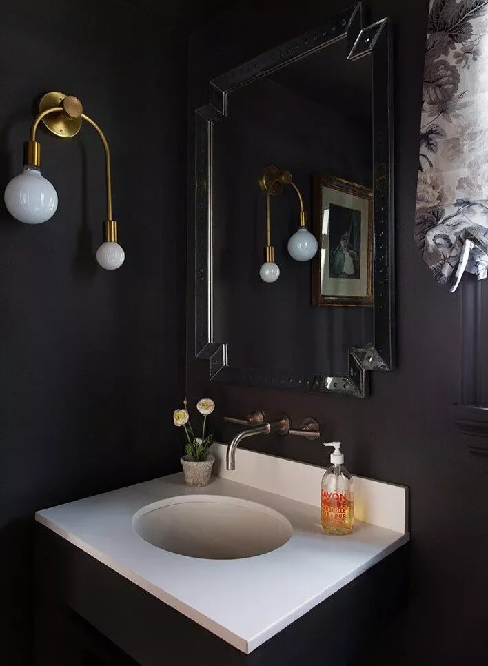28 Small Bathroom Paint Colors That Create the Illusion of More Space 8 Matte Black