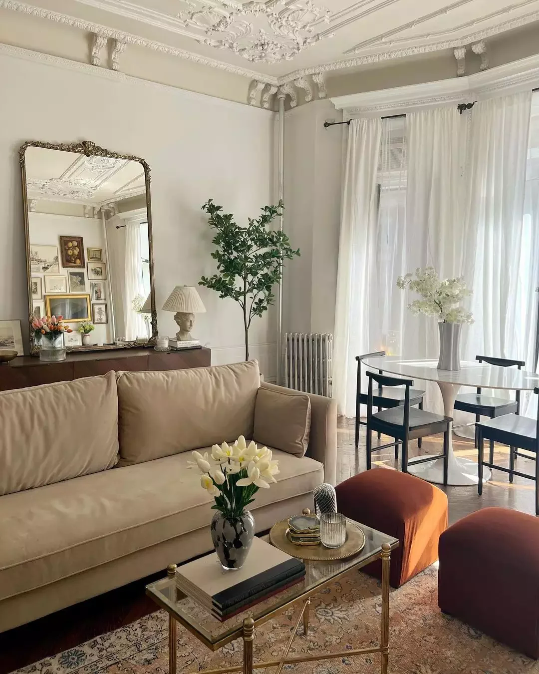 20 Brilliant Ways to Fit a Dining Table in Your Small Living Room 5 Maximize Window Views