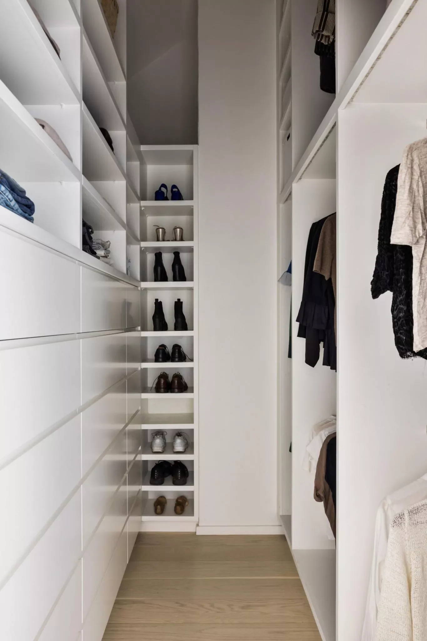 22 Clever Small Walk-In Closet Ideas That Will Transform Your Storage Space Maximize a Narrow Closet