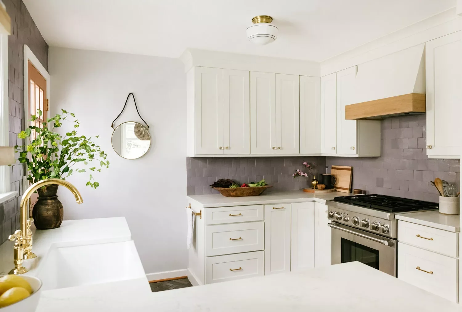 Medium Gray Tile Backsplash