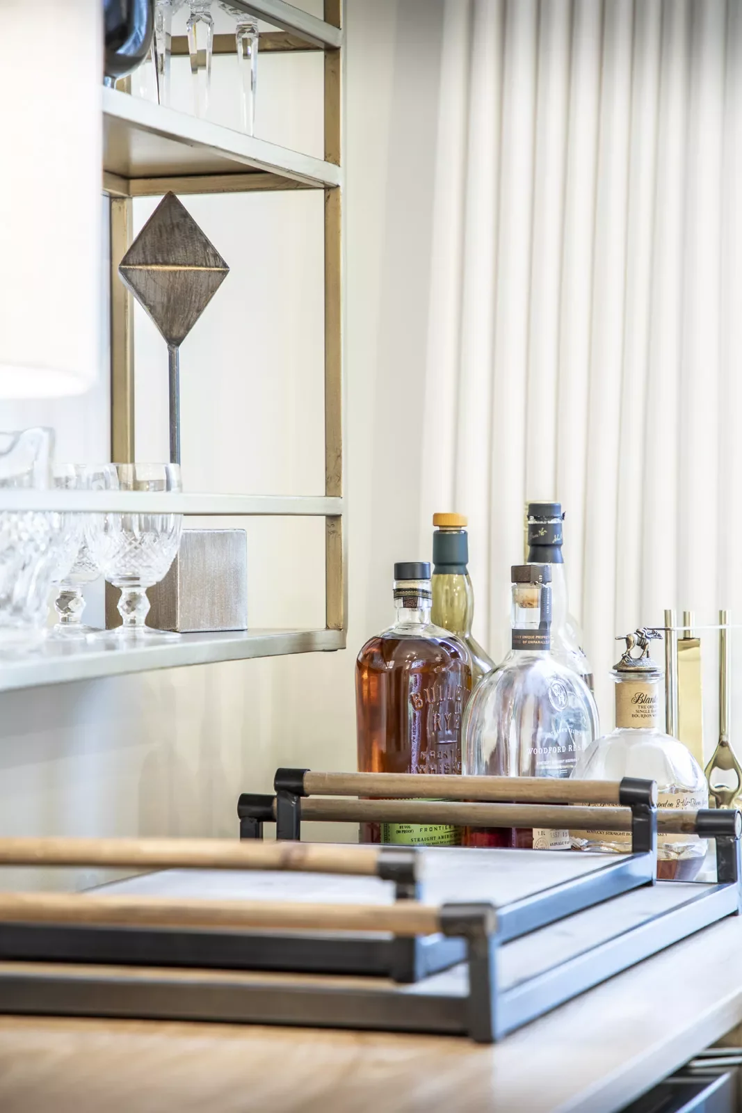 41 Stylish Bar Shelf Ideas That Will Transform Your Home Bar 14 Metal and Marble Bar Shelf