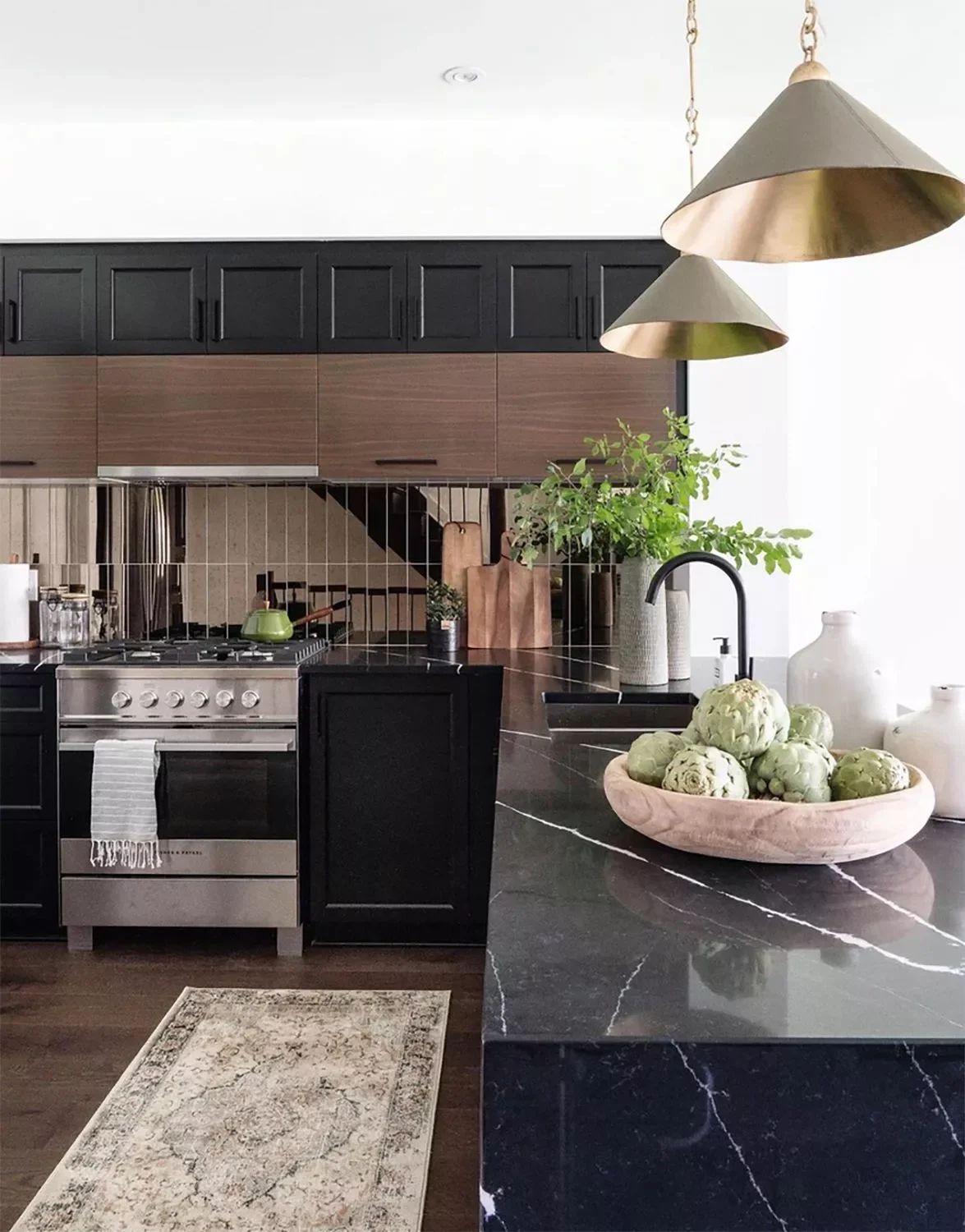 21 Moody Kitchen Designs That Will Transform Your Space Metallic Accents