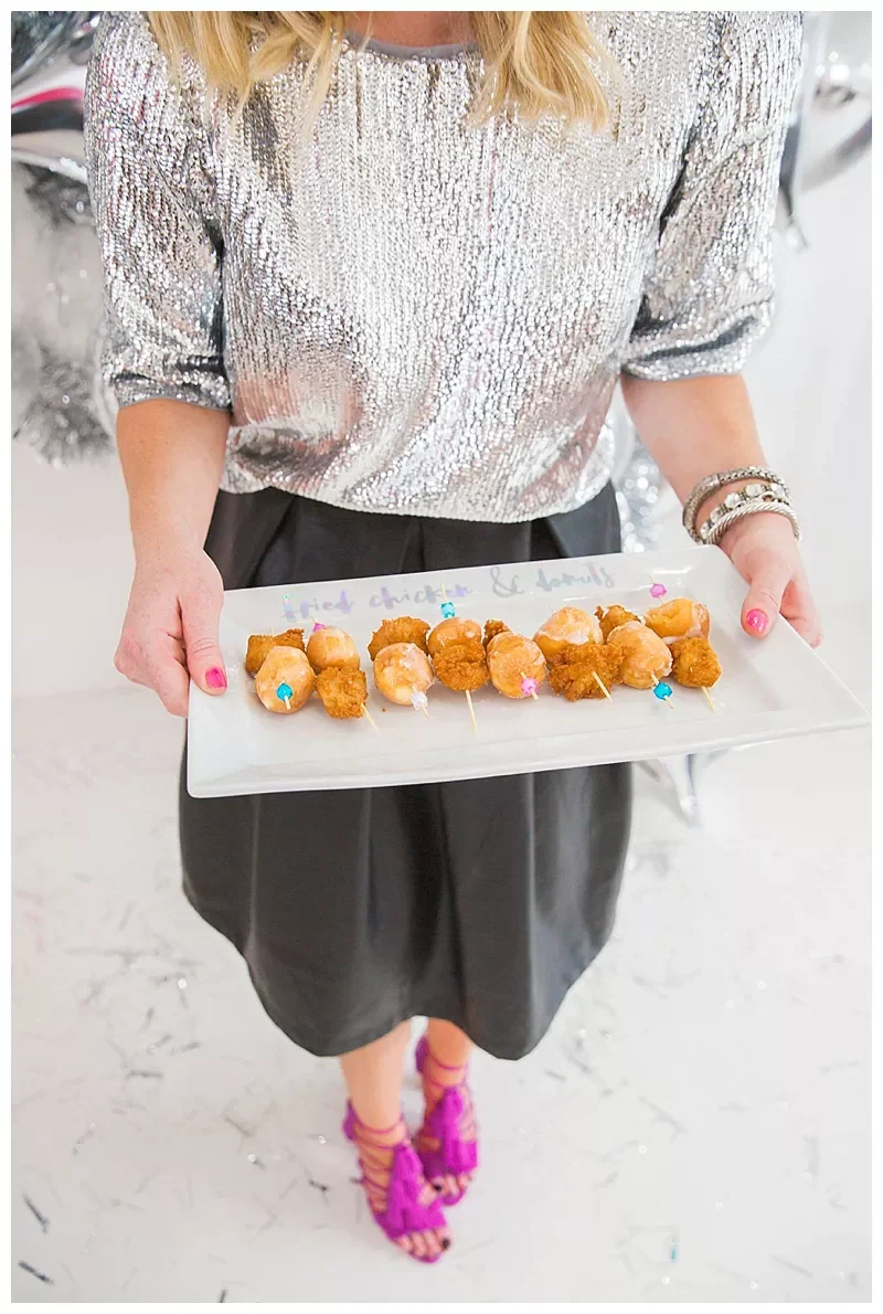 33 Creative New Year's Eve Home Party Ideas to Transform Your Space 9 Metallic Food Labels