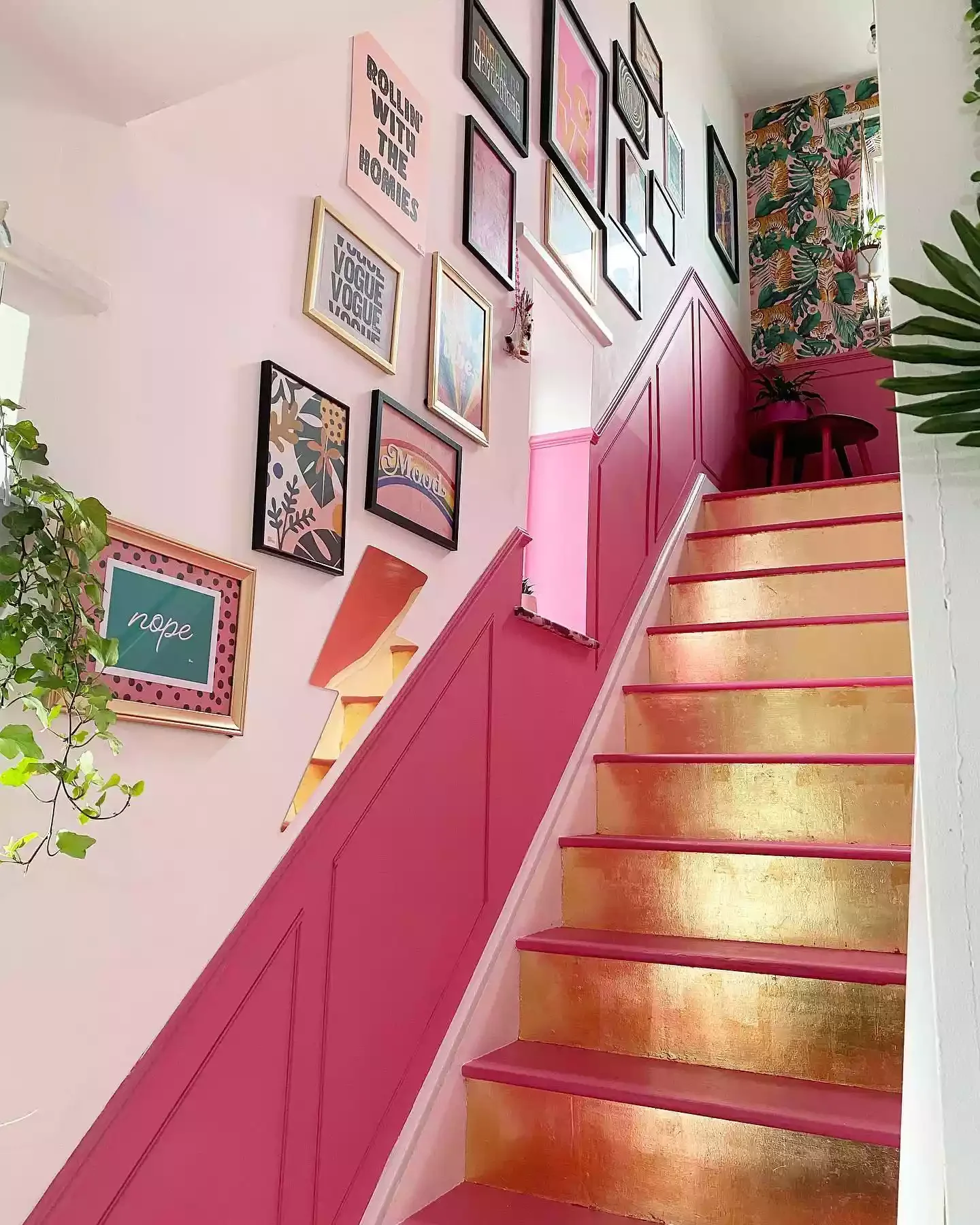 21 Creative Painted Stair Ideas That Will Transform Your Home 7 Metallic Risers