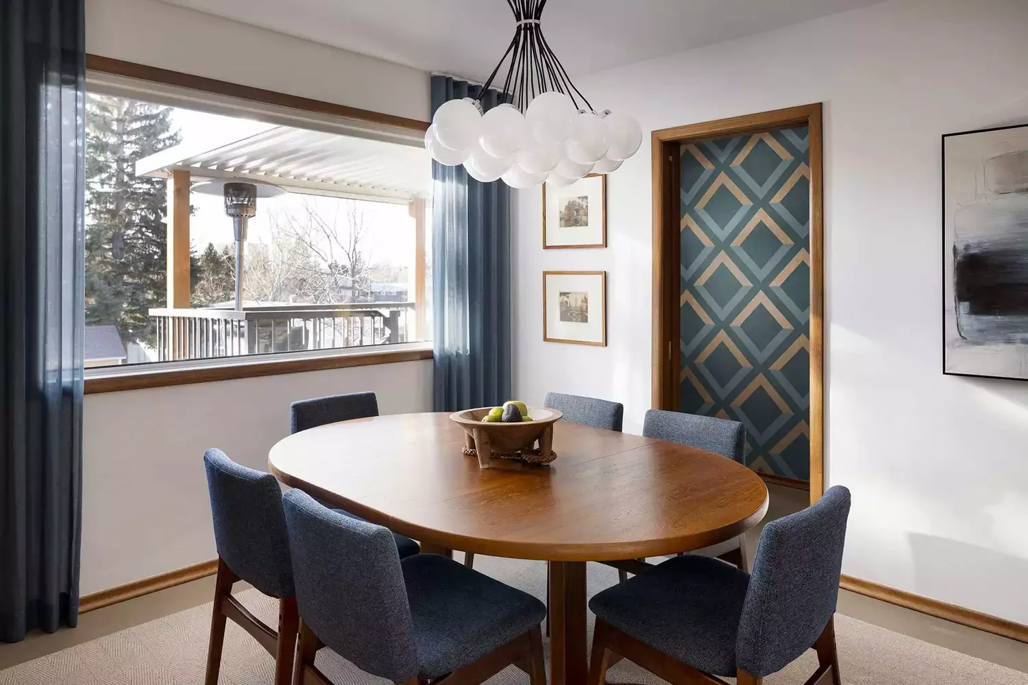 27 Stunning DIY Geometric Wall Ideas That Will Transform Your Space 22 Midcentury Modern Dining Room