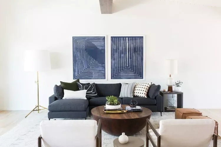 47 Stunning Blue Living Room Ideas That Work With Any Design Style 9 Midcentury Modern Style