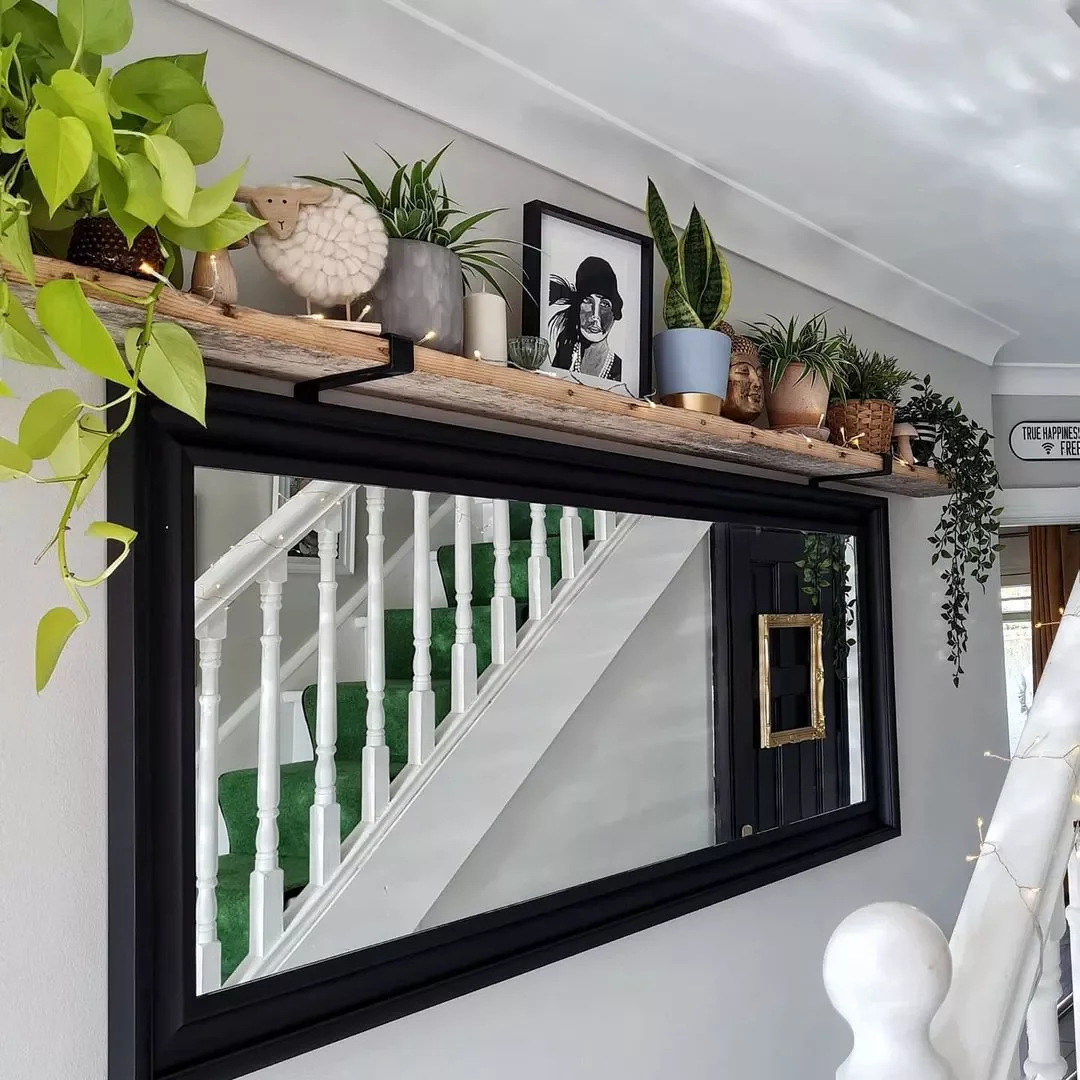 72 Budget-Friendly DIY Home Decor Ideas for Every Skill Level Mirror Shelf