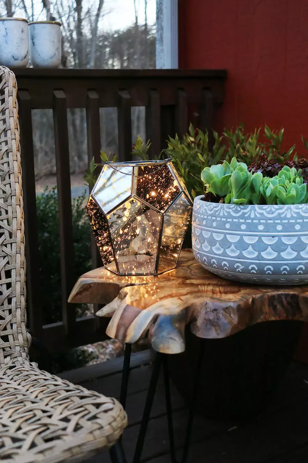 25 Christmas Balcony Ideas That Create a Holiday Wonderland Mirrored Solar Lantern