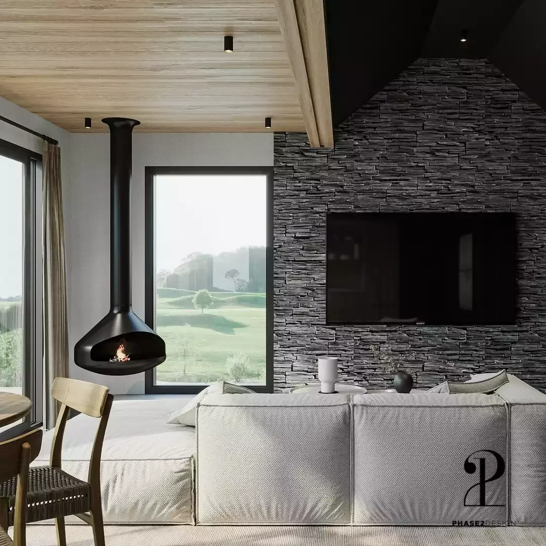 23 Stunning Wood Ceiling Ideas That'll Transform Every Room in Your Home 7 Mix Black, White, and Wood