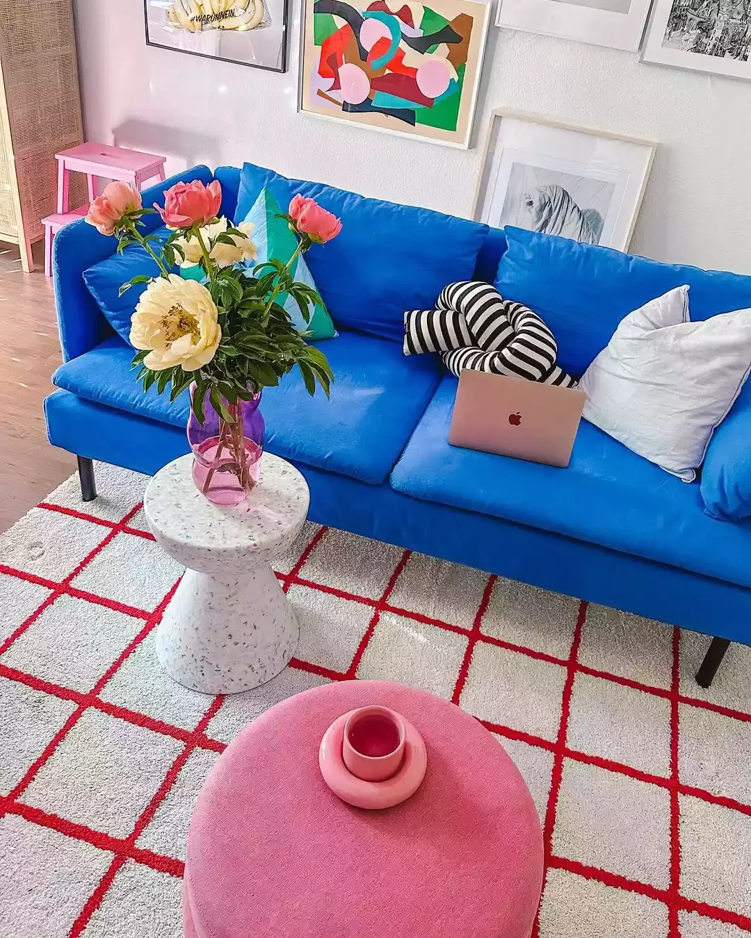 30 Stunning Blue Sofa Living Room Ideas That Will Transform Your Space 18 Mix Blue, Red, and White