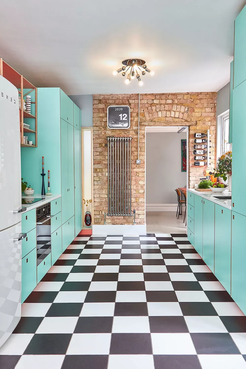 46 Galley Kitchen Design Ideas That Maximize Style and Function 11 Mix Color and Pattern