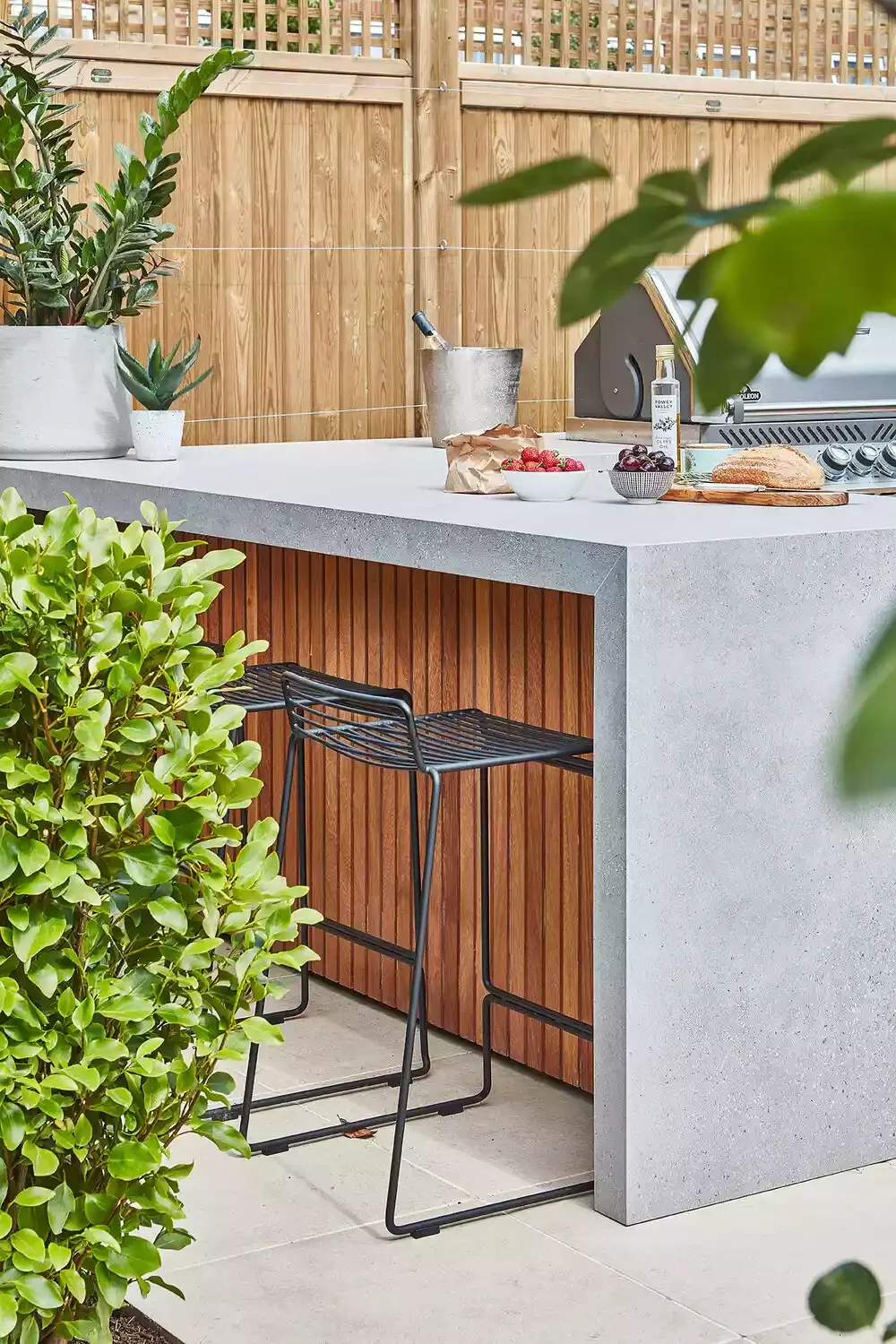 40 Stunning Outdoor Bar Ideas to Transform Your Backyard Entertainment Space 33 Mix Concrete and Wood