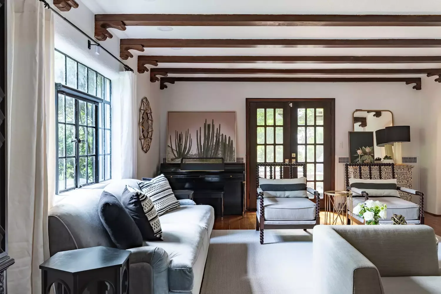 45 Modern Rustic Living Room Ideas That Will Transform Your Space 31 Mix Dark Wood With Pale Upholstery