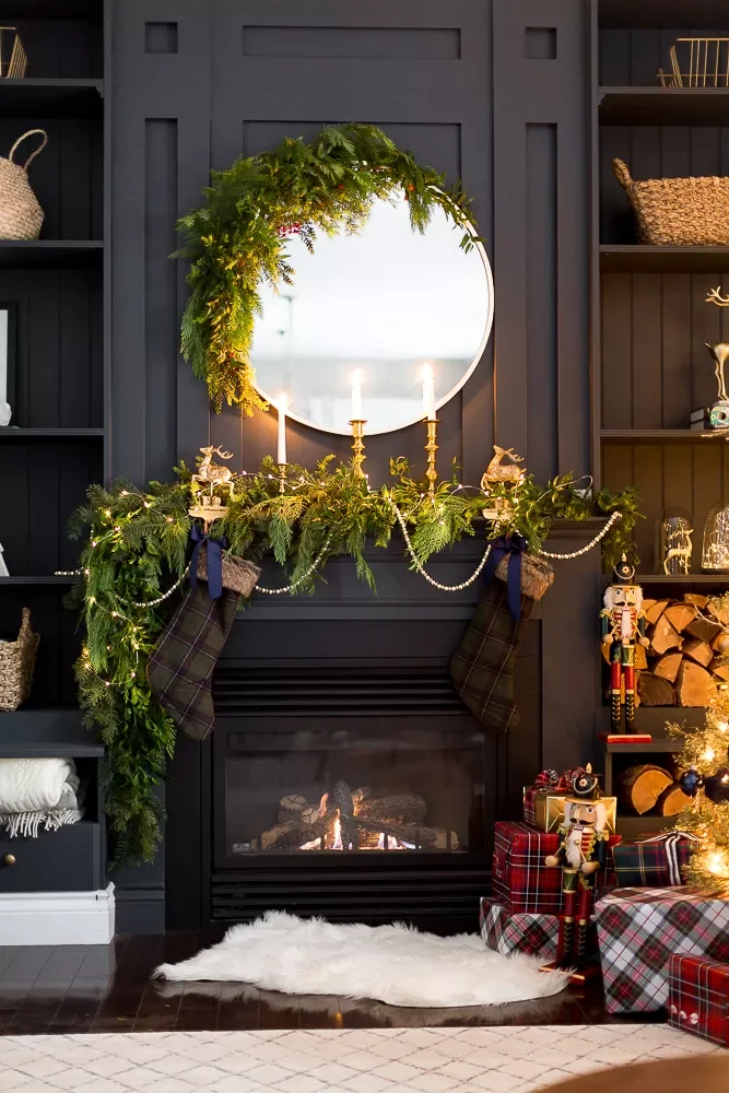56 Magical Christmas Mantel Decorating Ideas to Transform Your Holiday Home 31 Mix Real and Faux Greens