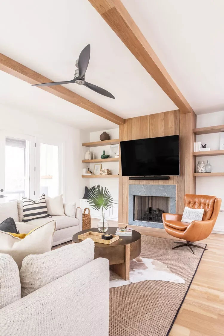 50 Contemporary Fireplace Designs That Will Transform Your Living Space 17 Mix Warm and Cool Tones