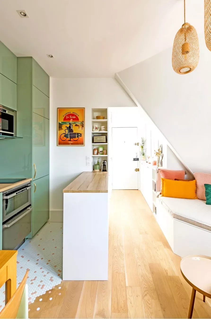 46 Galley Kitchen Design Ideas That Maximize Style and Function 34 Mix Wood and Tile Flooring