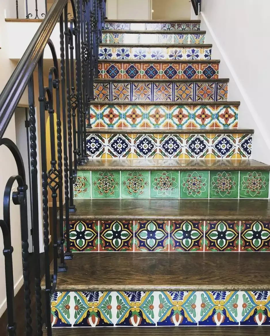 33 Creative Stair Riser Transformations That Will Elevate Your Home 9 Mix and Match