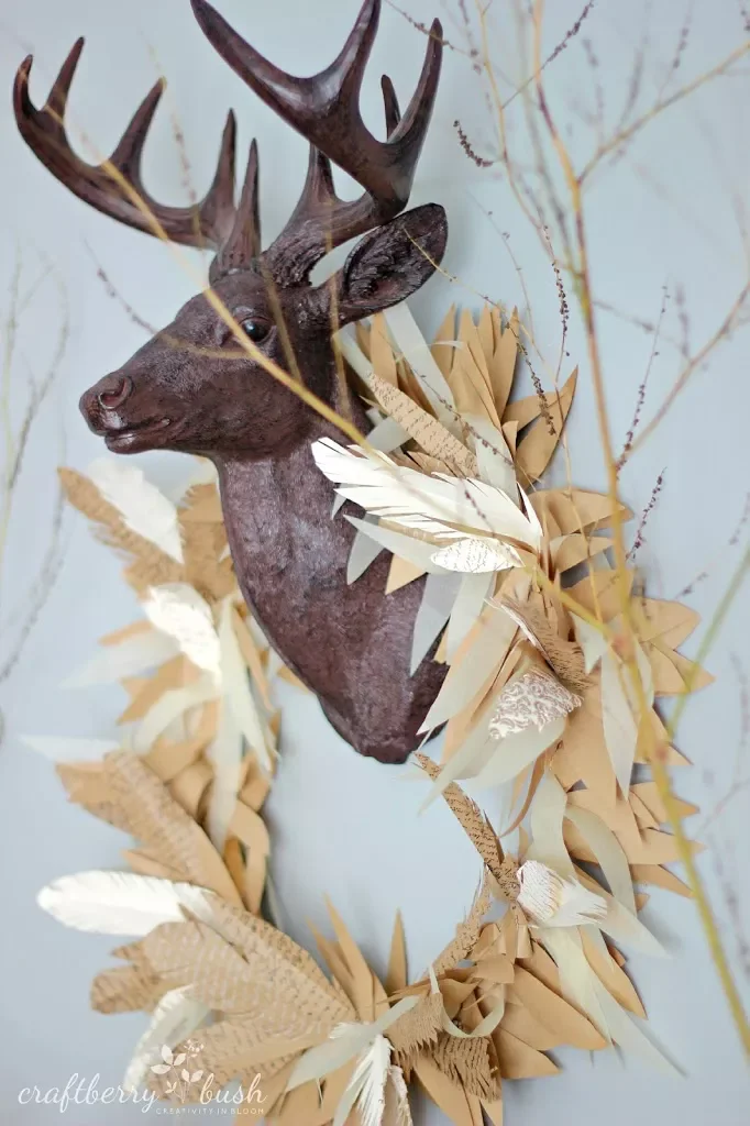 66 Beautiful Fall Wreath DIY Ideas to Welcome Autumn Into Your Home 27 Mixed Paper Fall Wreath DIY