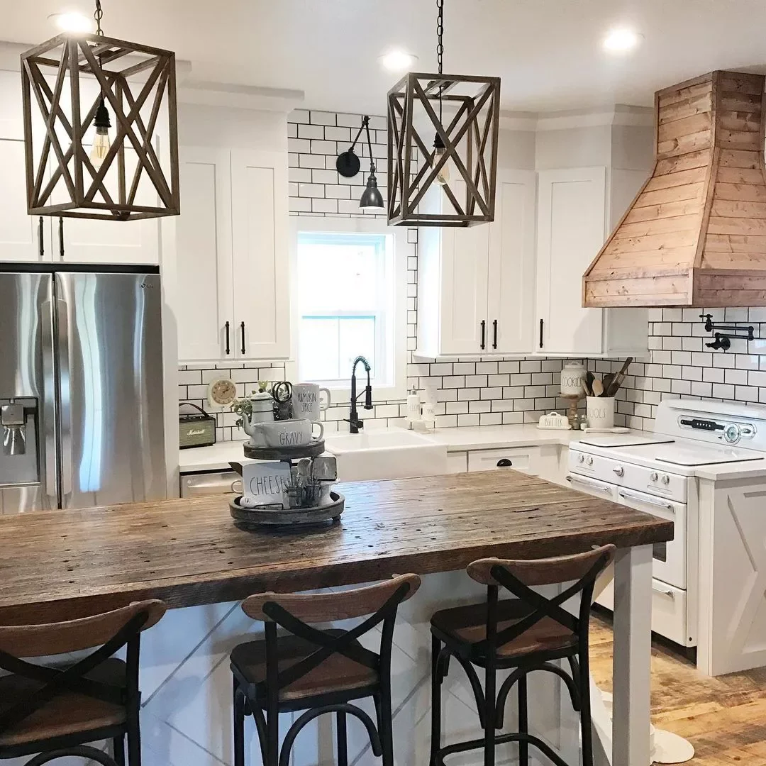 68 Charming Farmhouse Kitchen Ideas That Never Go Out of Style Mixing and Matching Wood Tones