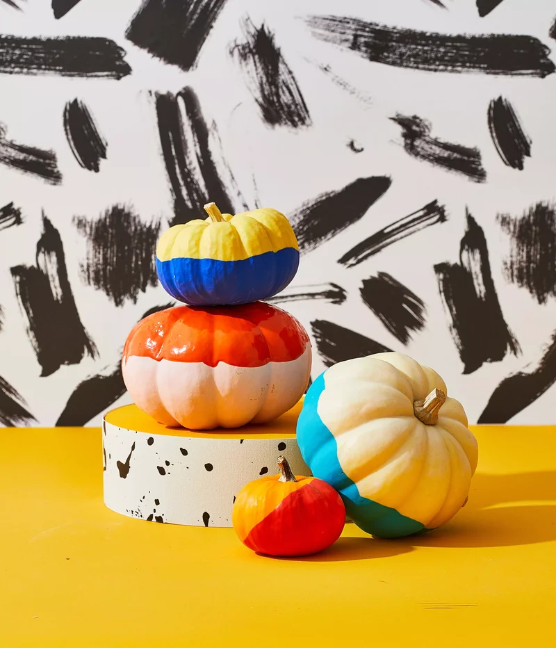 18 Creative Mini Pumpkin Painting Ideas for Autumn Decor 17 Modern Painted Pumpkins