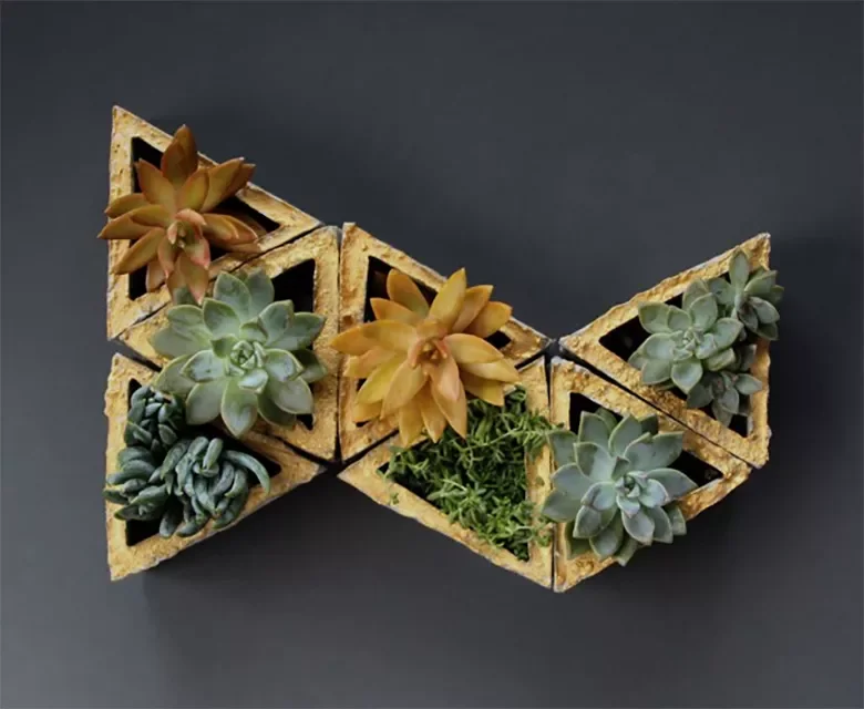 30 Creative DIY Wall Planter Projects to Transform Your Space Modular Geometric Concrete Wall Planter