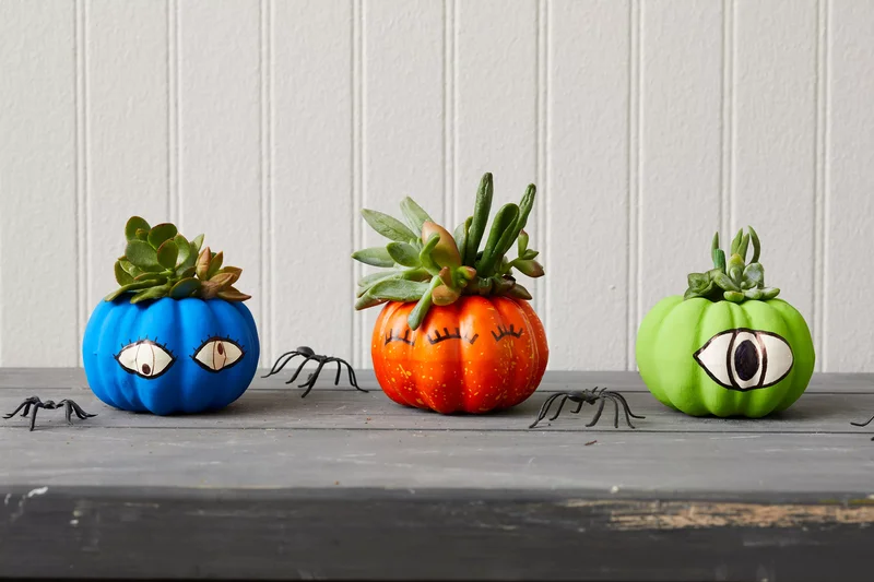 18 Creative Mini Pumpkin Painting Ideas for Autumn Decor 13 Monster Mini Pumpkin Painting