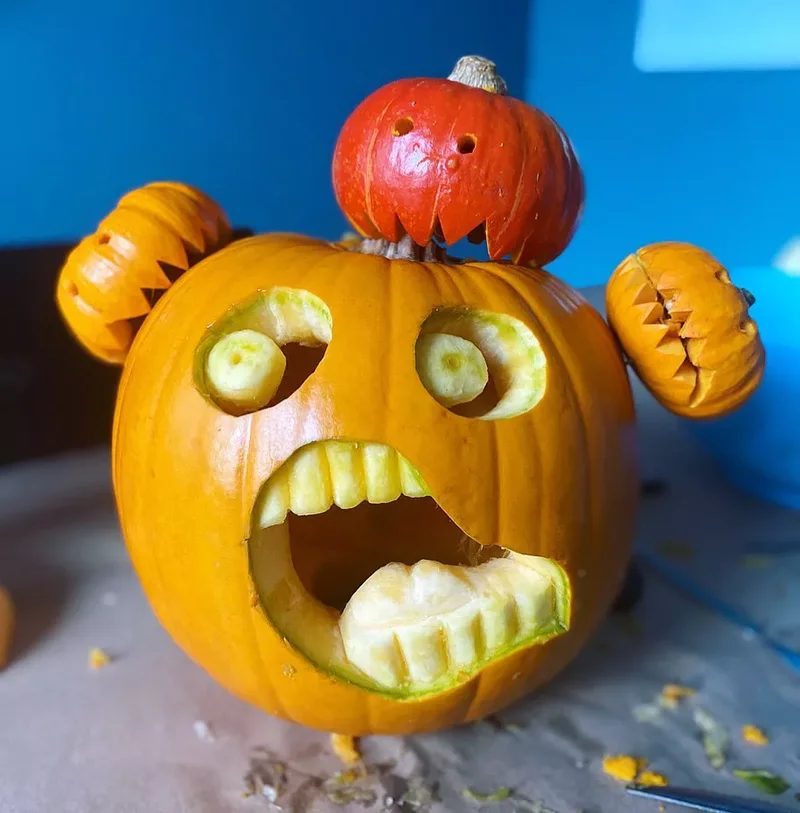 90 Creative Halloween Pumpkin Decorating Ideas to Try This Season 36 Monster Pumpkin