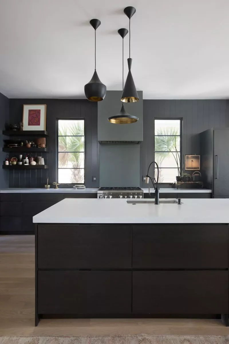42 Gray Kitchen Ideas That Prove This Neutral Never Goes Out of Style Moody Gray Kitchen