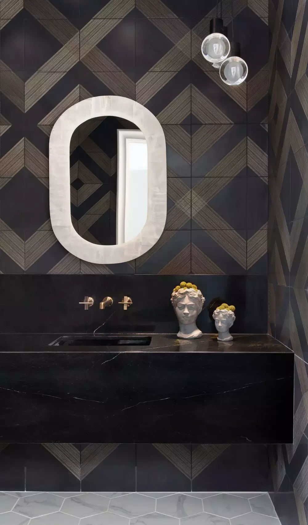18 Navy Blue Bathroom Design Ideas That Will Transform Your Space 11 Moody Navy Combination