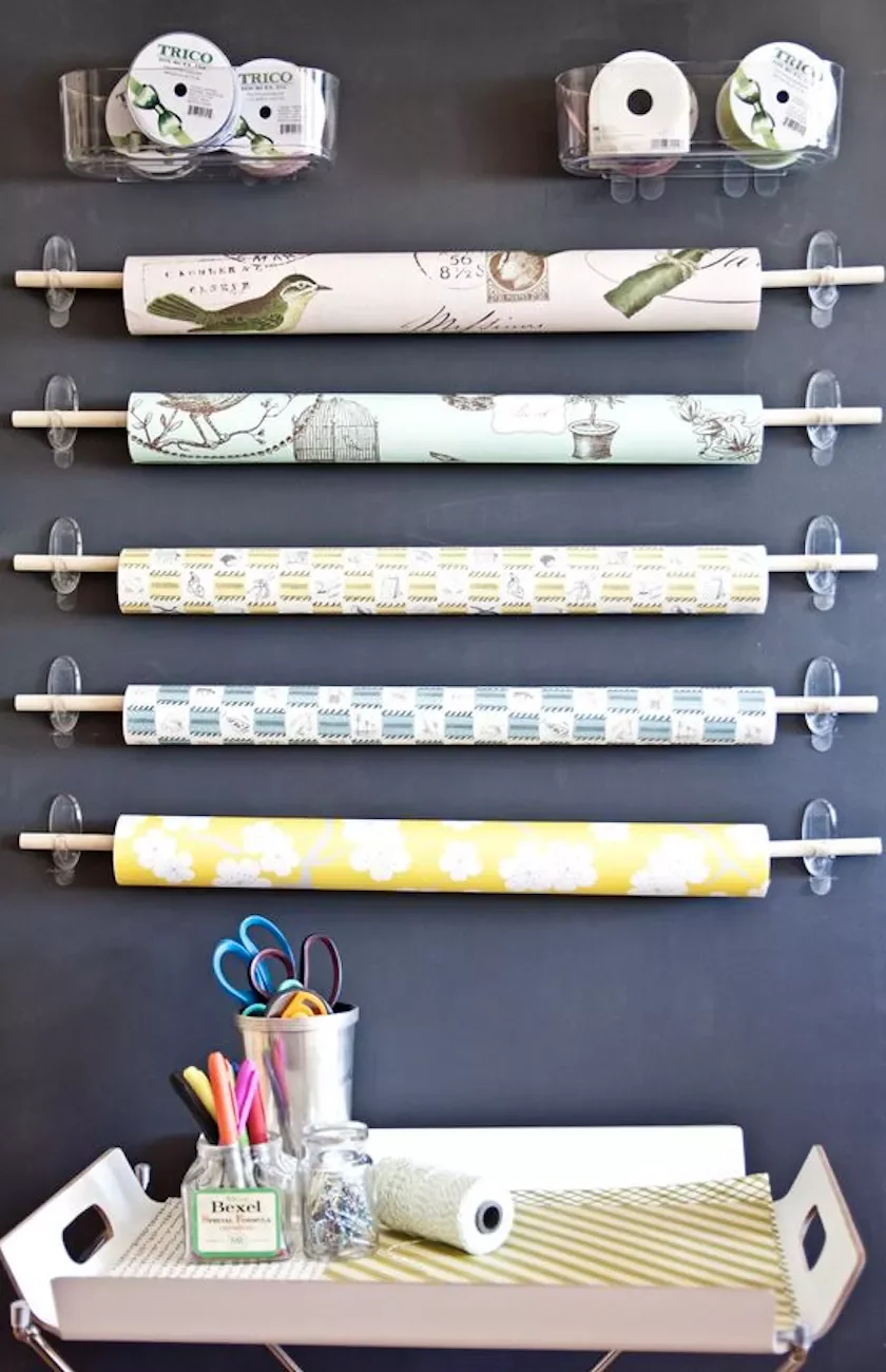18 Creative Gift Wrap Storage Solutions That Banish Holiday Clutter Mount Command Hook Brackets
