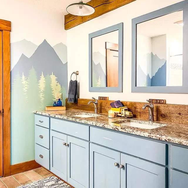 29 Creative Wall Mural Ideas That Will Transform Your Home 10 Mountain Range Bathroom Wall Mural