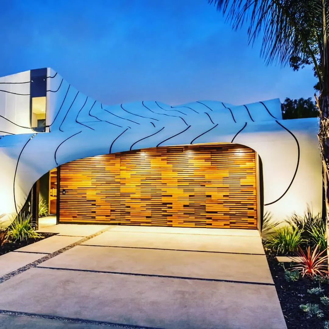 52 Stunning Garage Door Ideas That Will Transform Your Home's Curb Appeal Multi-Colored Wood Planks