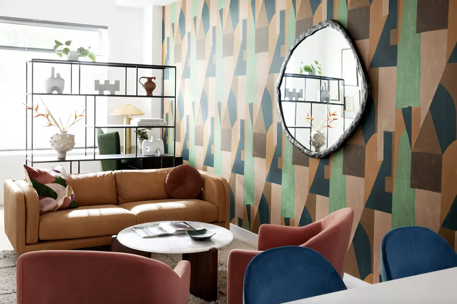 35 Stunning Living Room Wallpaper Ideas to Transform Your Space 12 Multicolored Motif