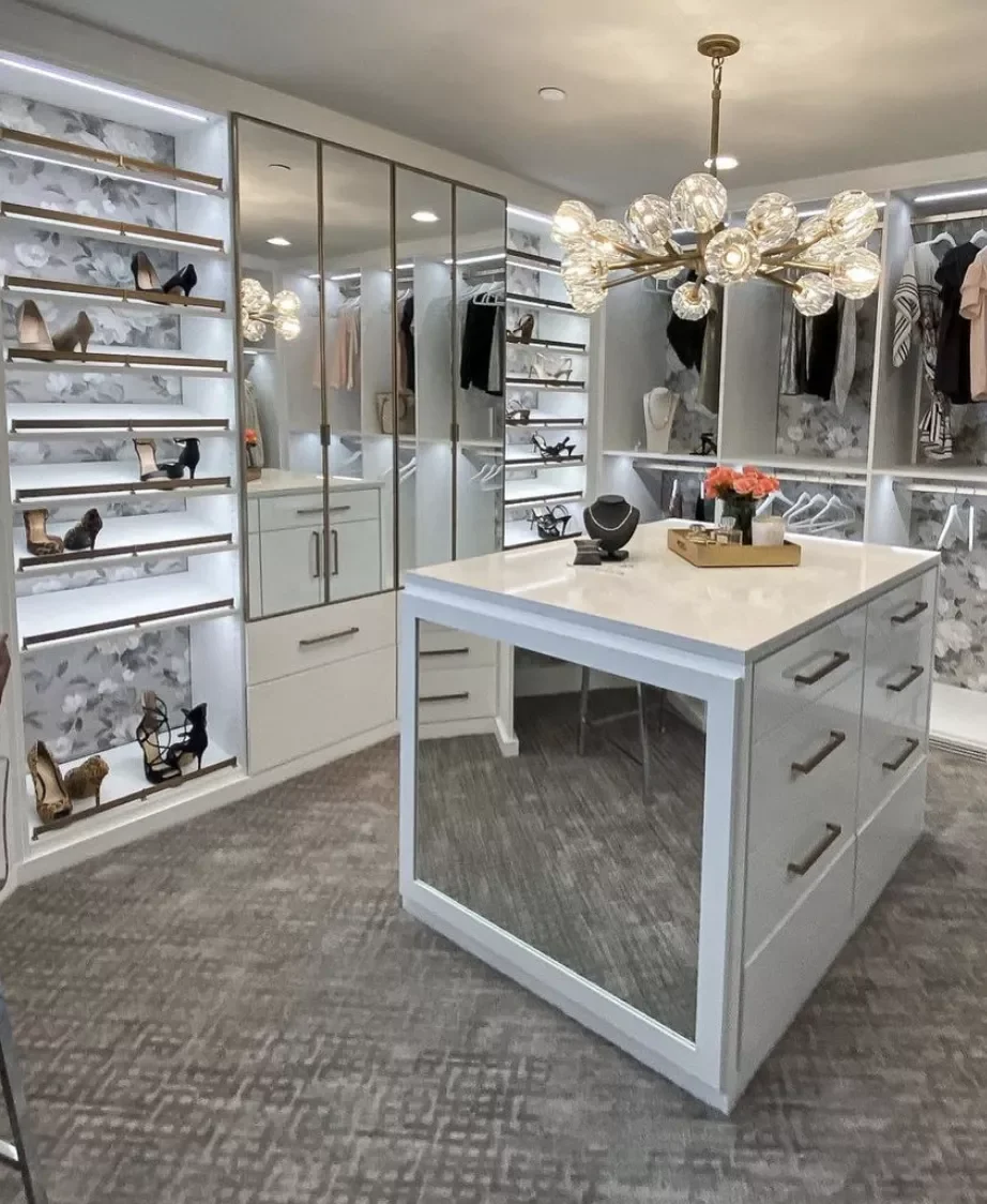 23 Walk-In Closet Island Ideas That Will Transform Your Dressing Room Multiple Mirrors