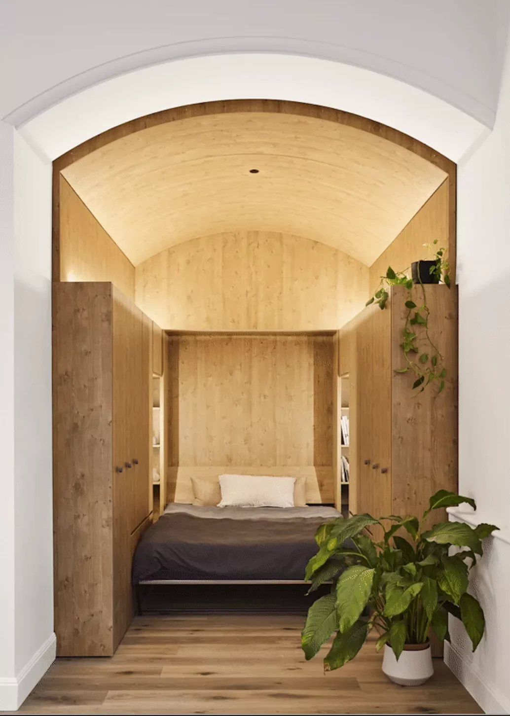 33 Space-Saving Murphy Bed Ideas That Will Transform Your Home 8 Murphy Bed Niche (Open)
