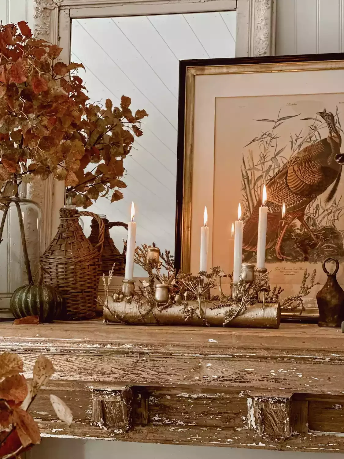 33 Autumn Living Room Ideas That'll Make Your Space Feel Incredibly Cozy 15 Mushroom Candelabra