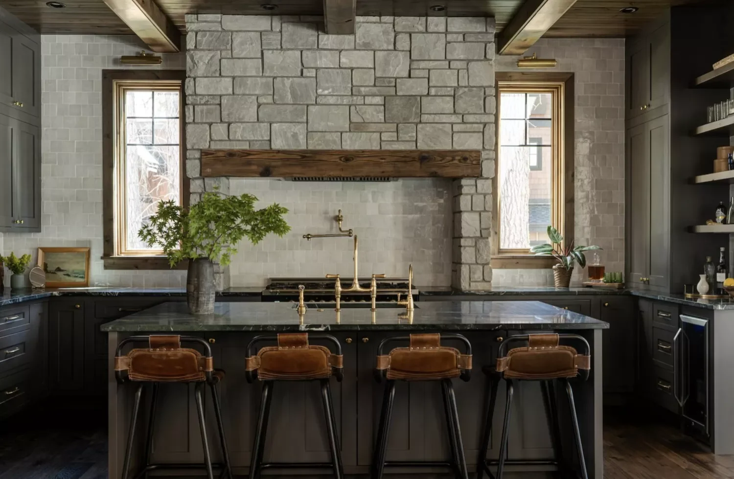 32 Modern Farmhouse Kitchen Ideas That'll Transform Your Cooking Space Natural Stone in Modern Farmhouse Kitchen