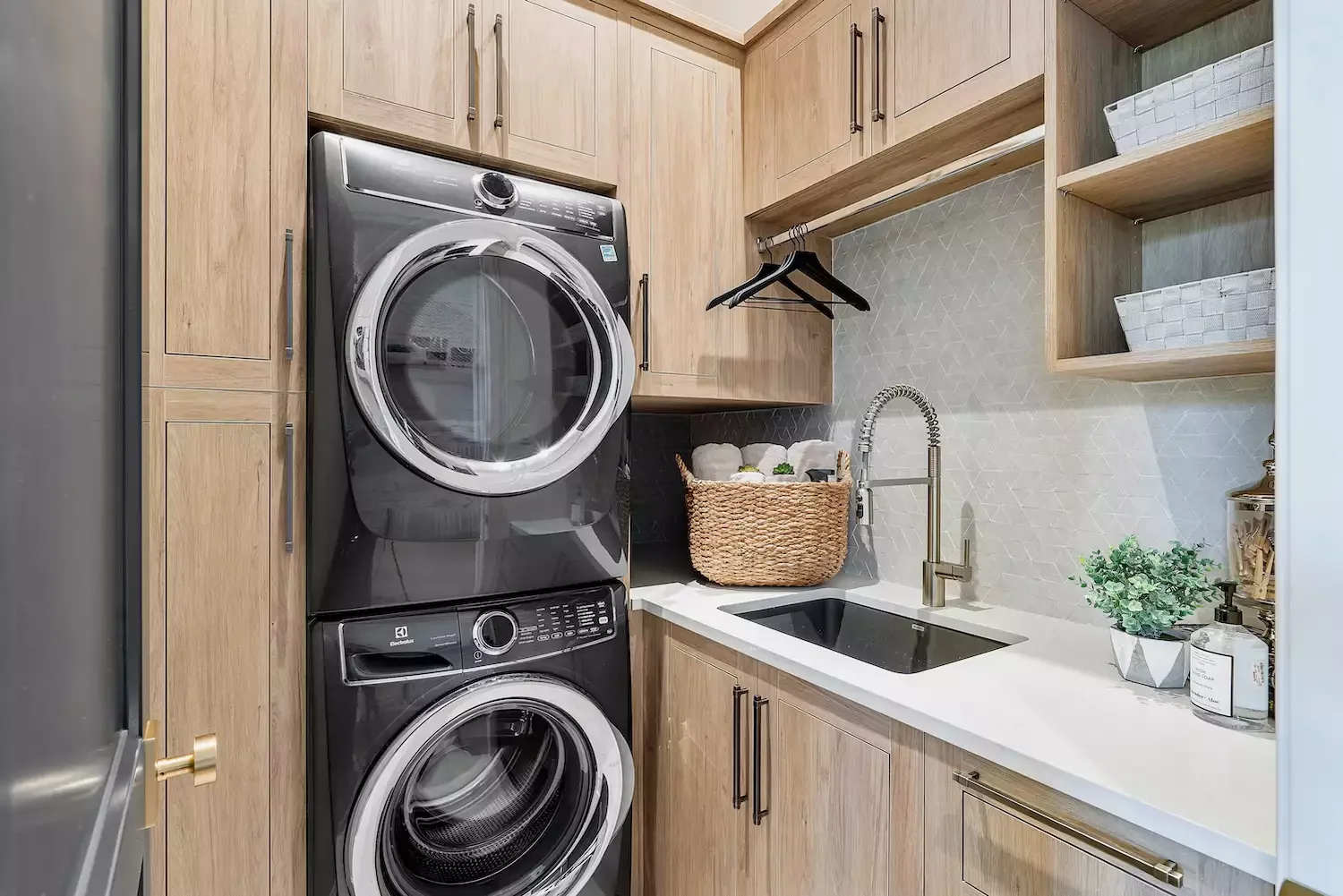 26 Stunning Laundry Room Cabinet Ideas That'll Transform Your Space Natural Wood Cabinets
