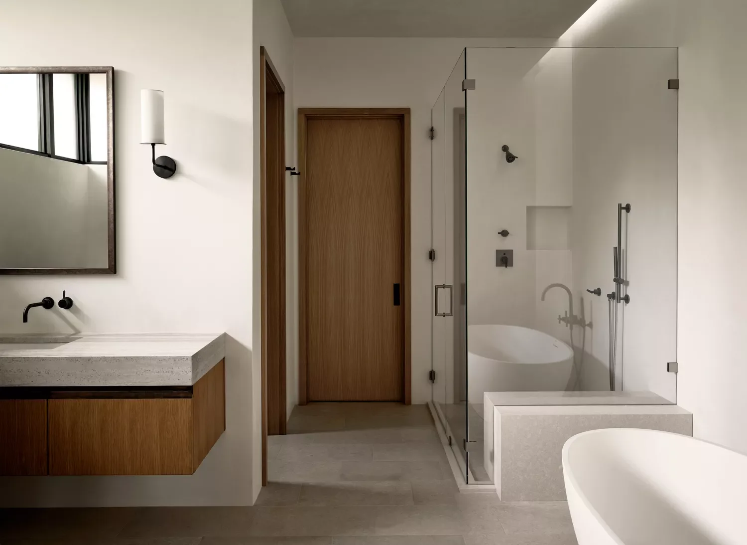 33 Japandi Bathroom Ideas for Ultimate Zen Transformation Natural Wood Doors