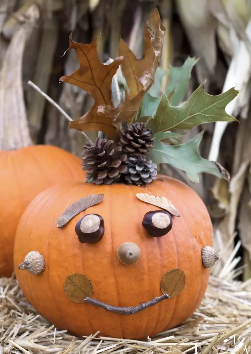 90 Creative Halloween Pumpkin Decorating Ideas to Try This Season 56 Nature Pumpkin
