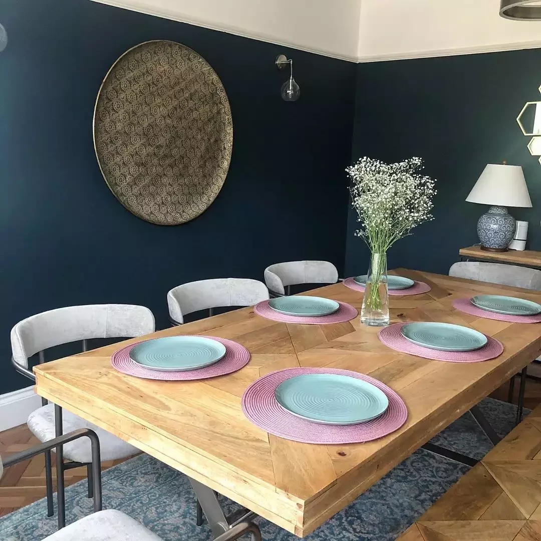 27 Contemporary Dining Room Ideas That'll Transform Your Space Navy Dining Room Walls