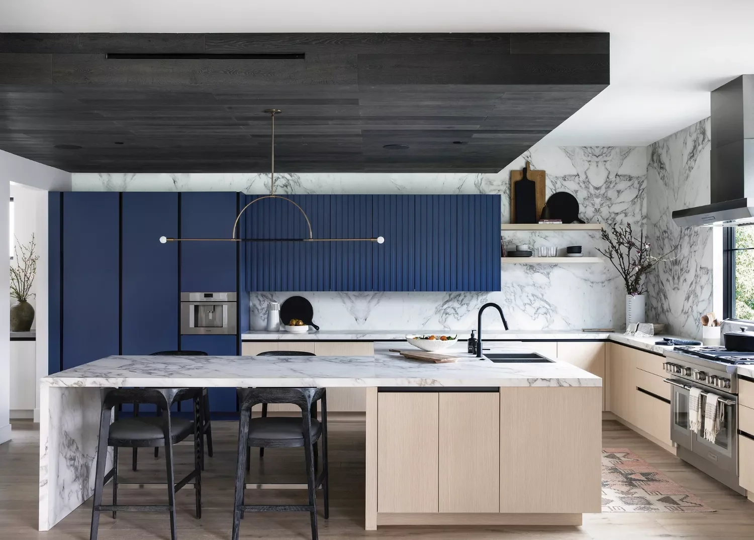 39 Modern Kitchen Design Ideas That Transform Your Home Navy and Black Modern Kitchen