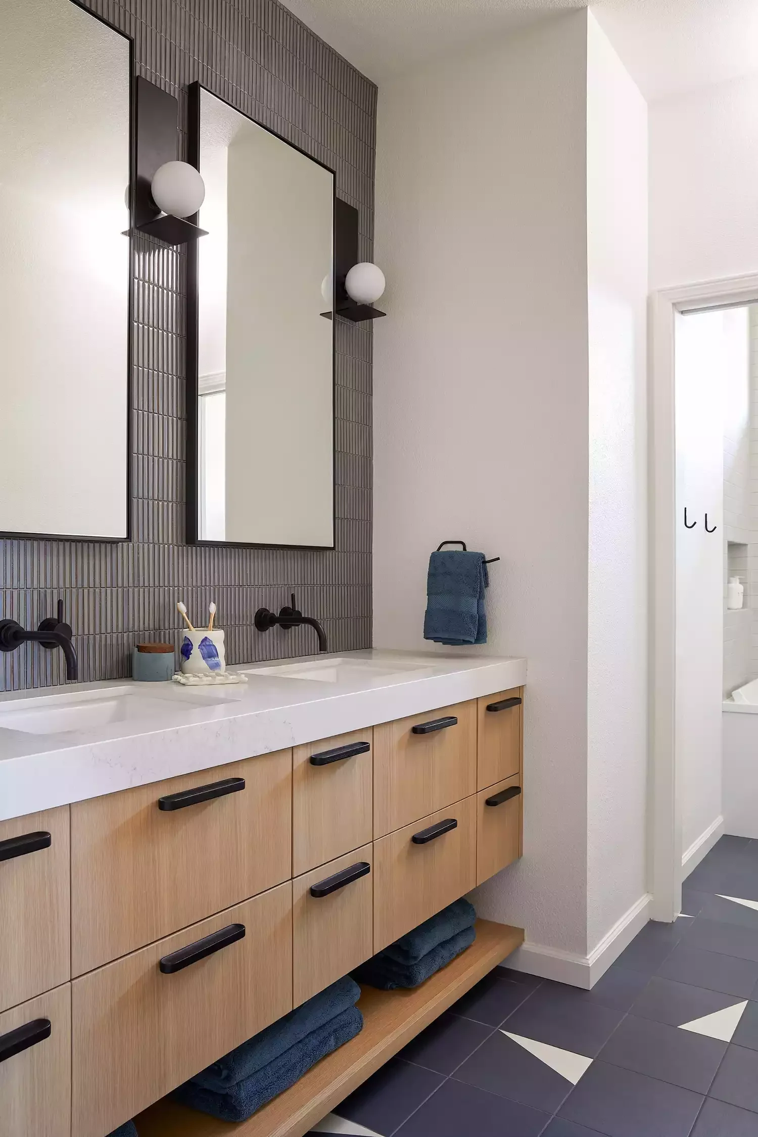 30 Soothing Neutral Bathroom Designs for Ultimate Relaxation 10 Neutral Bathroom With Gray Tile Wall